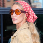 Bella Hadid’s Gingham Headscarf Carries Summer Picnic Vibes Into Fall — See Photos